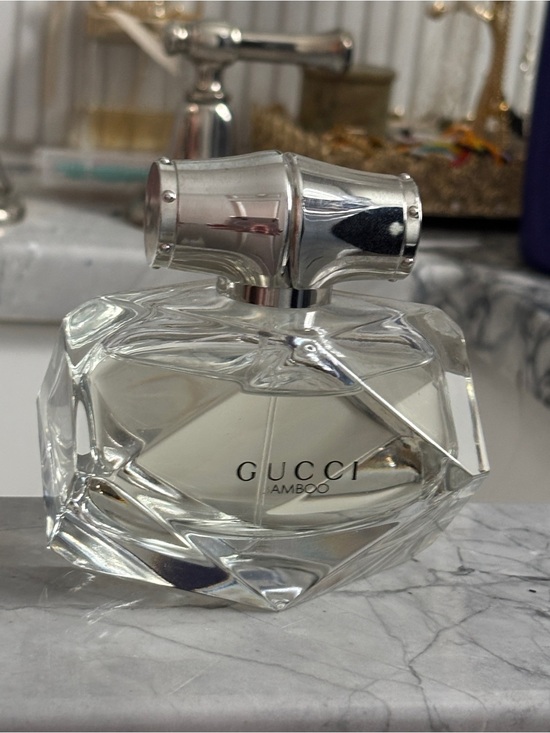 Gucci Other - Gucci Bamboo Clear Glass Bottle with Silver Cap
